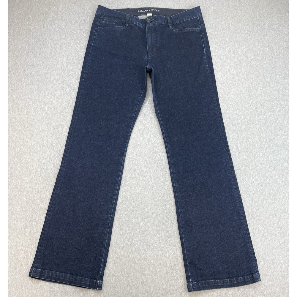 Banana Republic Jeans Womens 30 Blue Cotton Blend Stretch Mid-Rise Flare
